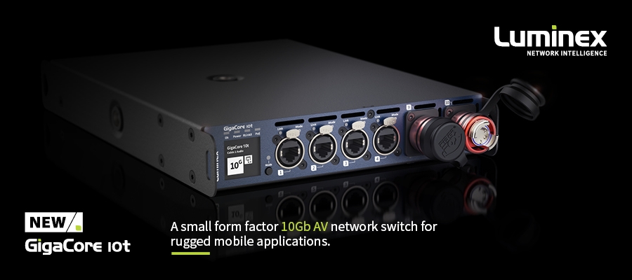 Luminex launches a new addition to their range of touring grade pro AV ethernet switches: the GigaCore 10t