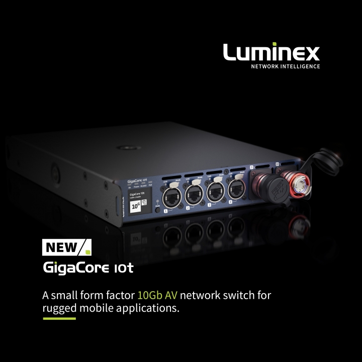 Luminex launches a new addition to their range of touring grade pro AV ethernet switches: the GigaCore 10t